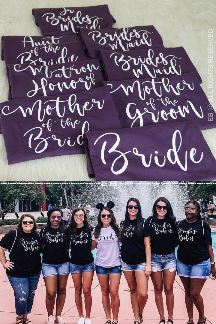 Plum, eggplant, purple Bachelorette Party Shirt, Custom title tshirt, Team Brides, i do crew, Bridal, Bridesmaid Gift, mother of the bride
