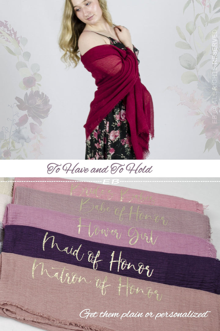 personalized bridesmaid shawl, bridesmaid proposal gift, personalized gift, bachelorette party favor, brides babes