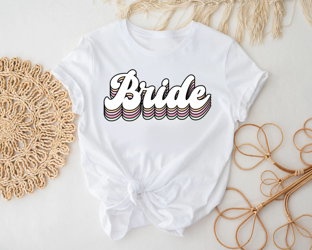 Bride T-shirt, Bridal Shower Gift, Bridesmaid tees gift, Bachelorette Shirt, Bride to Be Shirt, Bride Gift, Bride Party, retro style, custom